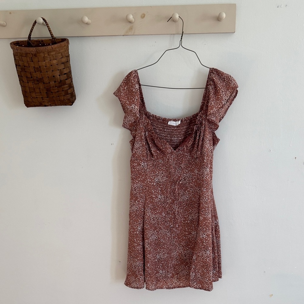 Lush Floral Mini Dress in Mauve